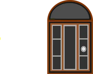 Arched Top Door Illustration PNG Image