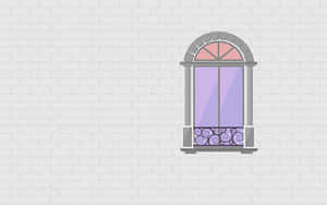 Arched Window White Brick Wall PNG image with transparent background