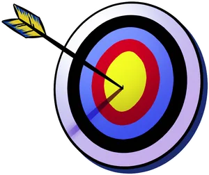 Archery Targetwith Arrow Hit PNG Image