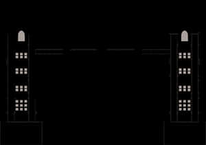 Architectural Elevation Drawing Silhouette PNG image with transparent background