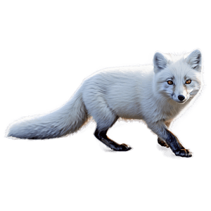 Arctic Fox Hunting Pose PNG pra PNG image with transparent background