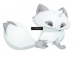 Arctic Fox Illustration PNG Image