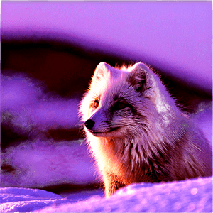 Arctic Fox in Arctic Tundra PNG qac24 PNG image with transparent background
