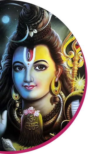 Ardhanarishvara Shiva Parvati Fusion Art PNG Image