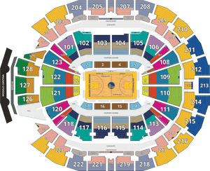 Chase Center Seating Map - Seating Golden State Warriors Chase Center Seating, HD Png Download PNG image with transparent background