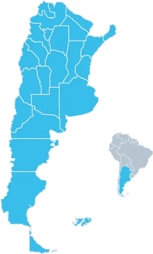 Argentina Administrative Divisions Map PNG Image