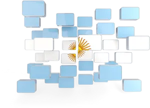 Argentina Flag Abstract Network Design PNG Image