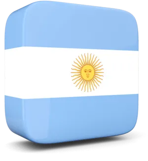 Argentina Flag Button3 D Render PNG Image