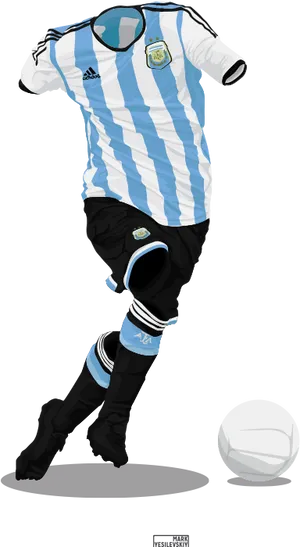 Argentina Football Kit Invisible Player Illustration PNG Image