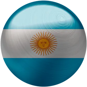 Argentinian Flag Sphere Design PNG Image