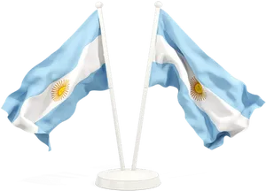 Argentinian Flags Waving PNG Image