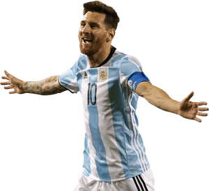 Argentinian Footballer Celebration PNG image with transparent background