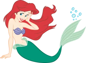 Ariel The Little Mermaid Illustration PNG Image