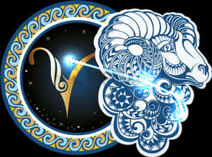 Aries Zodiac Sign Artwork PNG image with transparent background