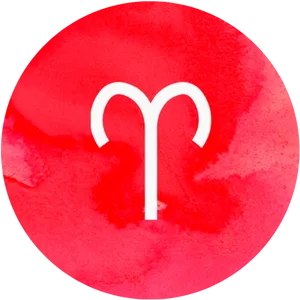 Aries Zodiac Sign Red Background PNG Image