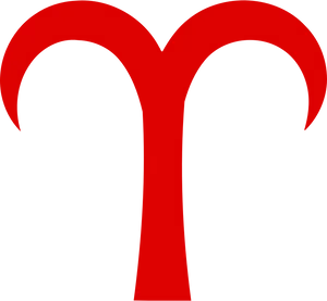 Aries Zodiac Symbol Red PNG Image