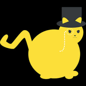 Aristocratic Yellow Cat Cartoon PNG image with transparent background