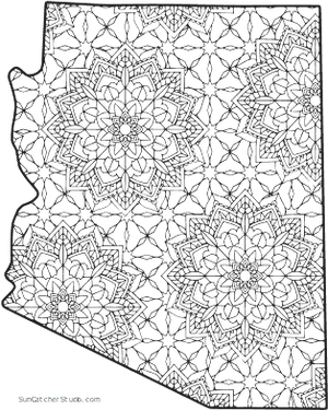 Arizona Mandala Pattern Outline PNG Image