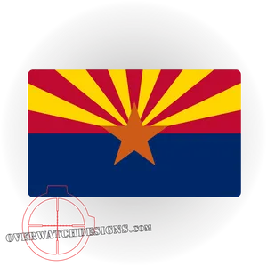 Arizona State Flag Hitch Cover PNG Image