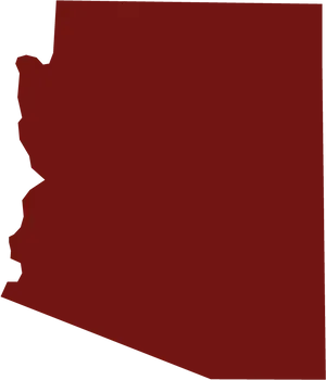 Arizona State Outline Red Background PNG Image