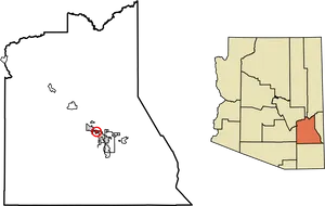 Arizona State Outlinewith Countiesand Capital PNG Image