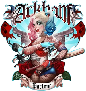 Arkham Tattoo Parlour Design PNG Image