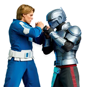 Arm Wrestling Showdown Futuristic Soldiers PNG Image