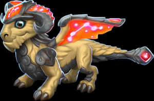 Armored Fantasy Dragon PNG image with transparent background