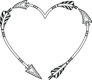 Arrow Heart Line Art PNG Image