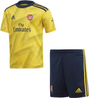 Arsenal Adidas Yellow Away Kit PNG Image