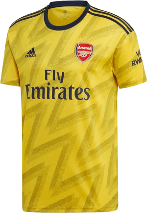 Arsenal Adidas Yellow Jersey PNG Image