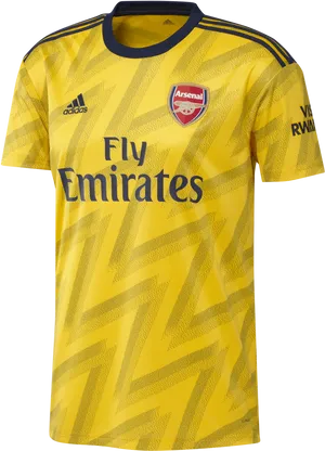 Arsenal Adidas Yellow Jersey PNG Image