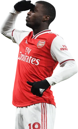 Arsenal Player Salutingon Field PNG Image