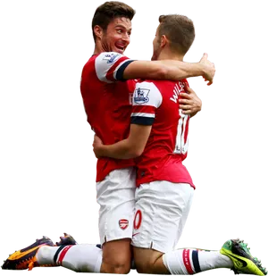 Arsenal Players Celebrating Victory PNG Image