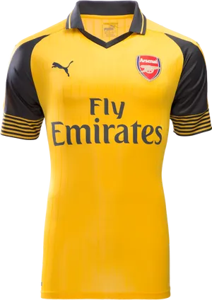 Arsenal Yellow Away Kit PNG Image