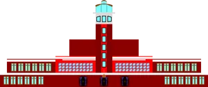 Art Deco Airport Tower Illustration PNG Image