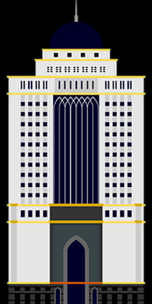 Art Deco Skyscraper Illustration PNG image with transparent background