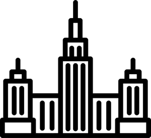 Art Deco Skyscraper Silhouette PNG Image