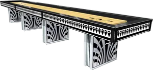 Art Deco Style Shuffleboard Table PNG Image