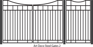 Transparent Metal Gate Png - Art Deco Wrought Iron Gate, Png Download PNG image with transparent background