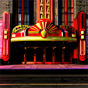 Art Deco Theater Facade PNG rnc68 PNG with transparent background