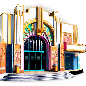 Art Deco Theatre Entrance PNG 06242024 PNG image with transparent background