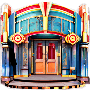 Art Deco Theatre Entrance PNG slh10 PNG image with transparent background