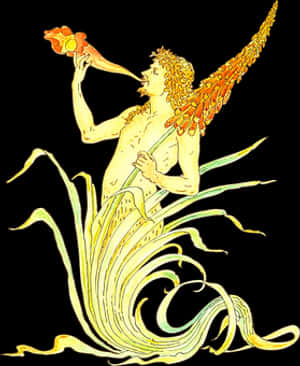 Art_ Nouveau_ Floral_ Fantasy PNG with transparent background