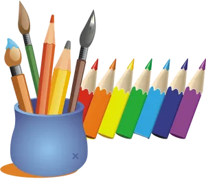 Art Suppliesin Holder PNG Image