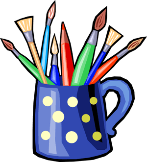 Vector Illustration Of Colored Pencil Writing Instruments - Paintbrush Cup Clip Art, HD Png Download PNG image with transparent background