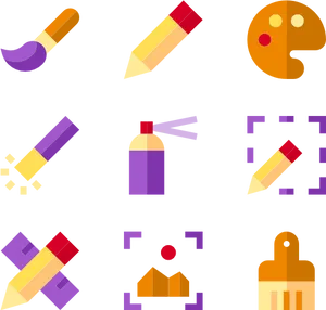 Artand Design Tools Icons PNG Image