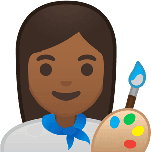 Woman Artist Medium Dark Skin Tone Icon - Artist Icon Png, Transparent Png PNG image with transparent background