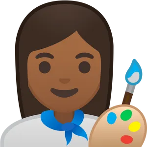 Artist Emoji With Palette PNG Image