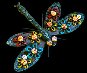 Artistic Dragonfly Sculpture PNG image with transparent background